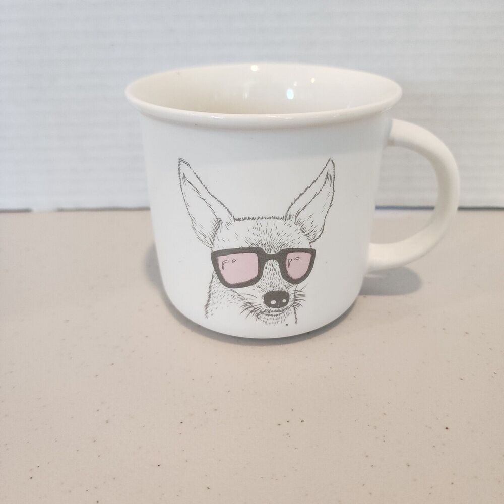 EcoOne Coffee Mug Chihuahua Dog with Sunglasses Ceramic 12oz from Pier One NEW